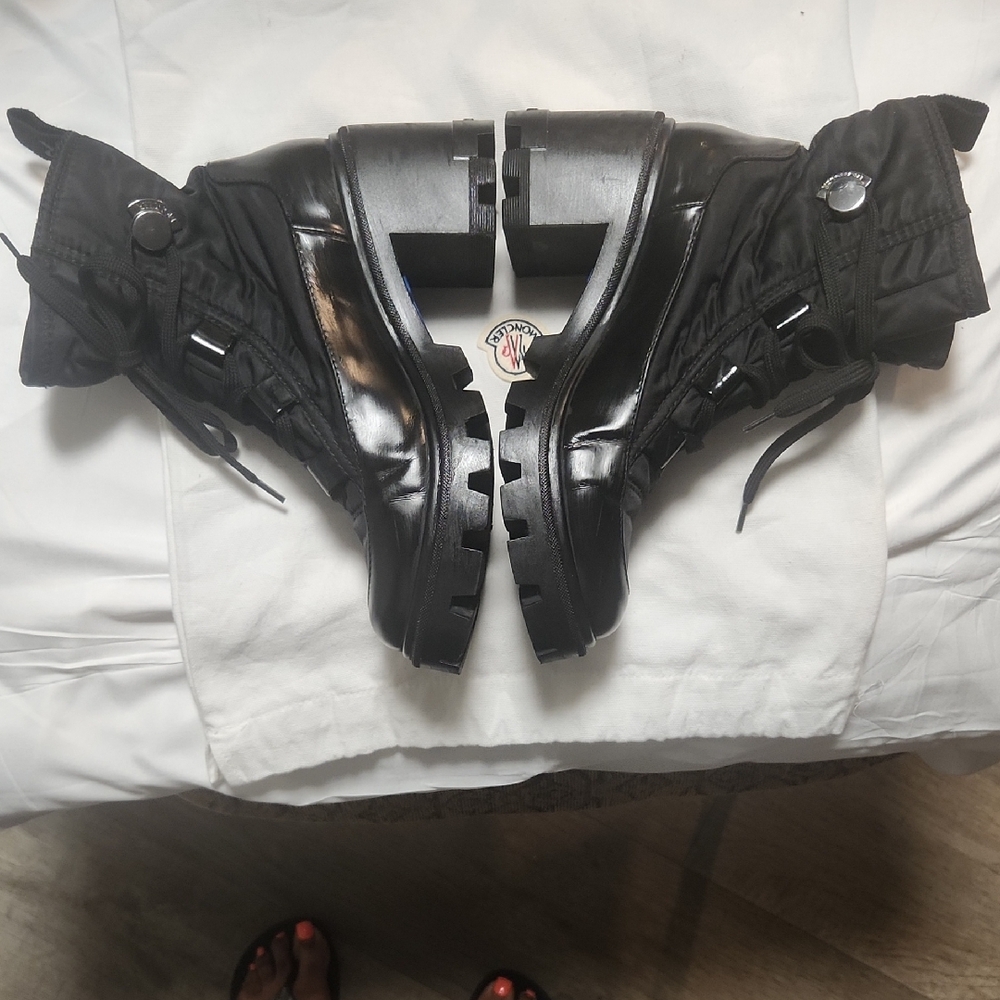 Moncler Black Lace-Up Chunky Boots